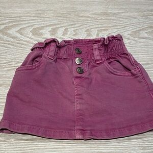 Zara Purple Jean Button Up Skirt 9-12mths
